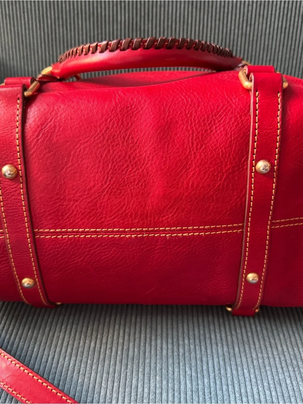 Dooney and Bourke Red Florentine  Satchel Handbag